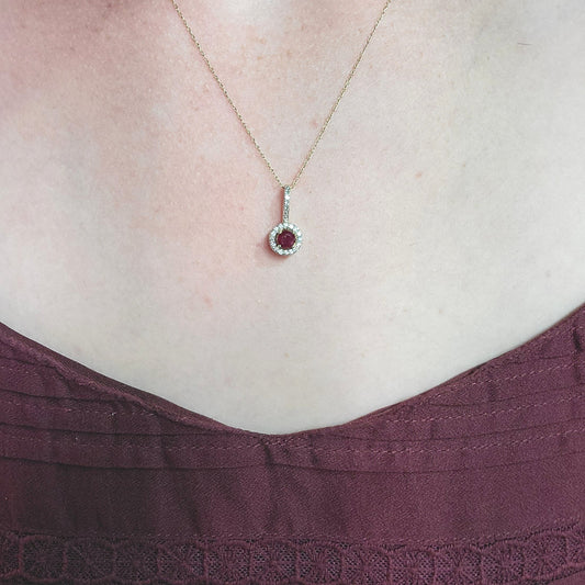 Ruby Halo Necklace