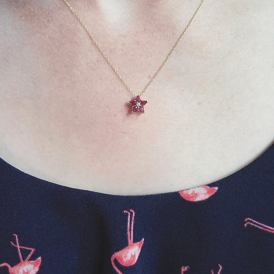 Flower Style Rubby Pendant