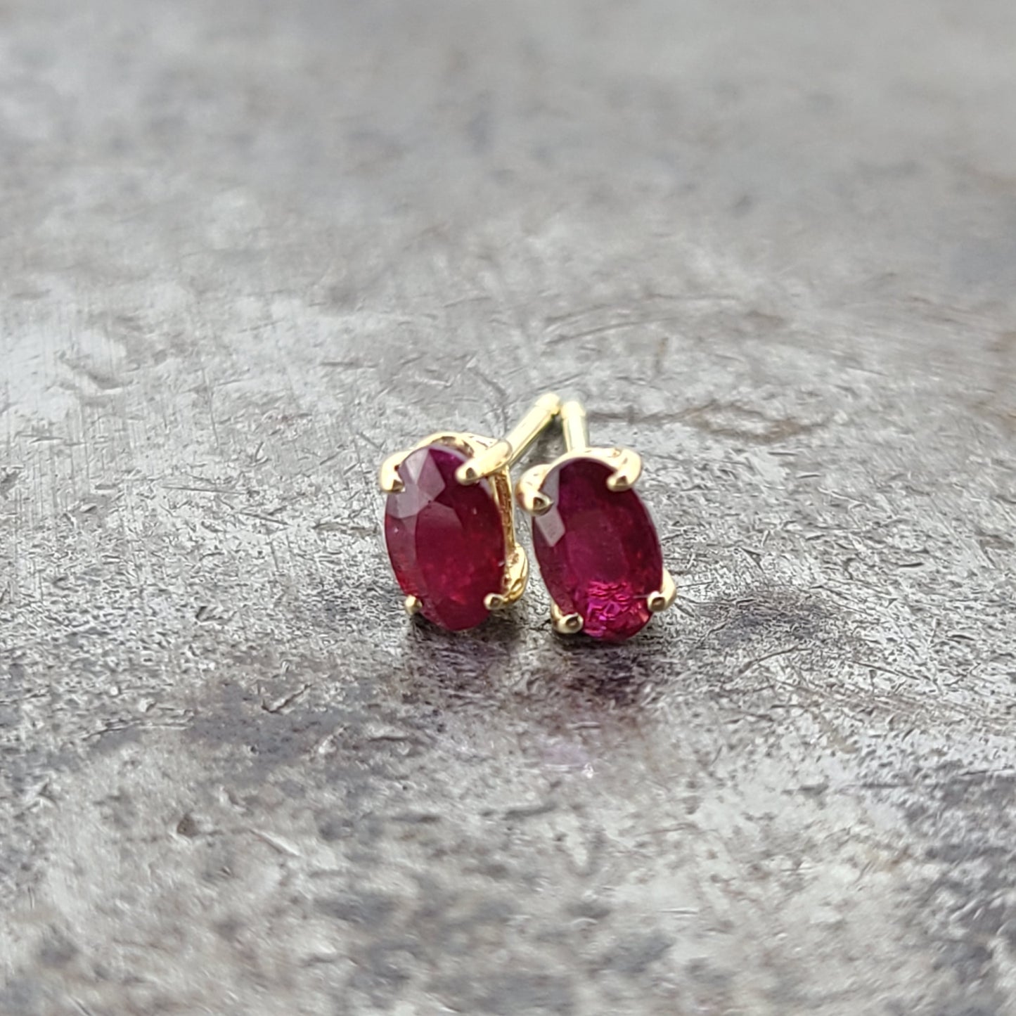 Oval Ruby Studs