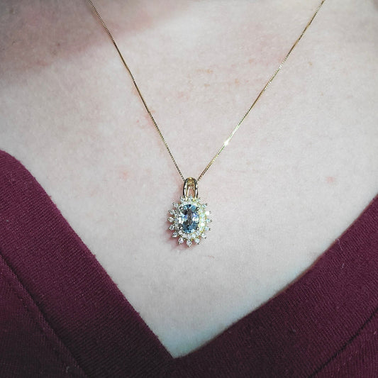 Aquamarine and Diamond Necklace