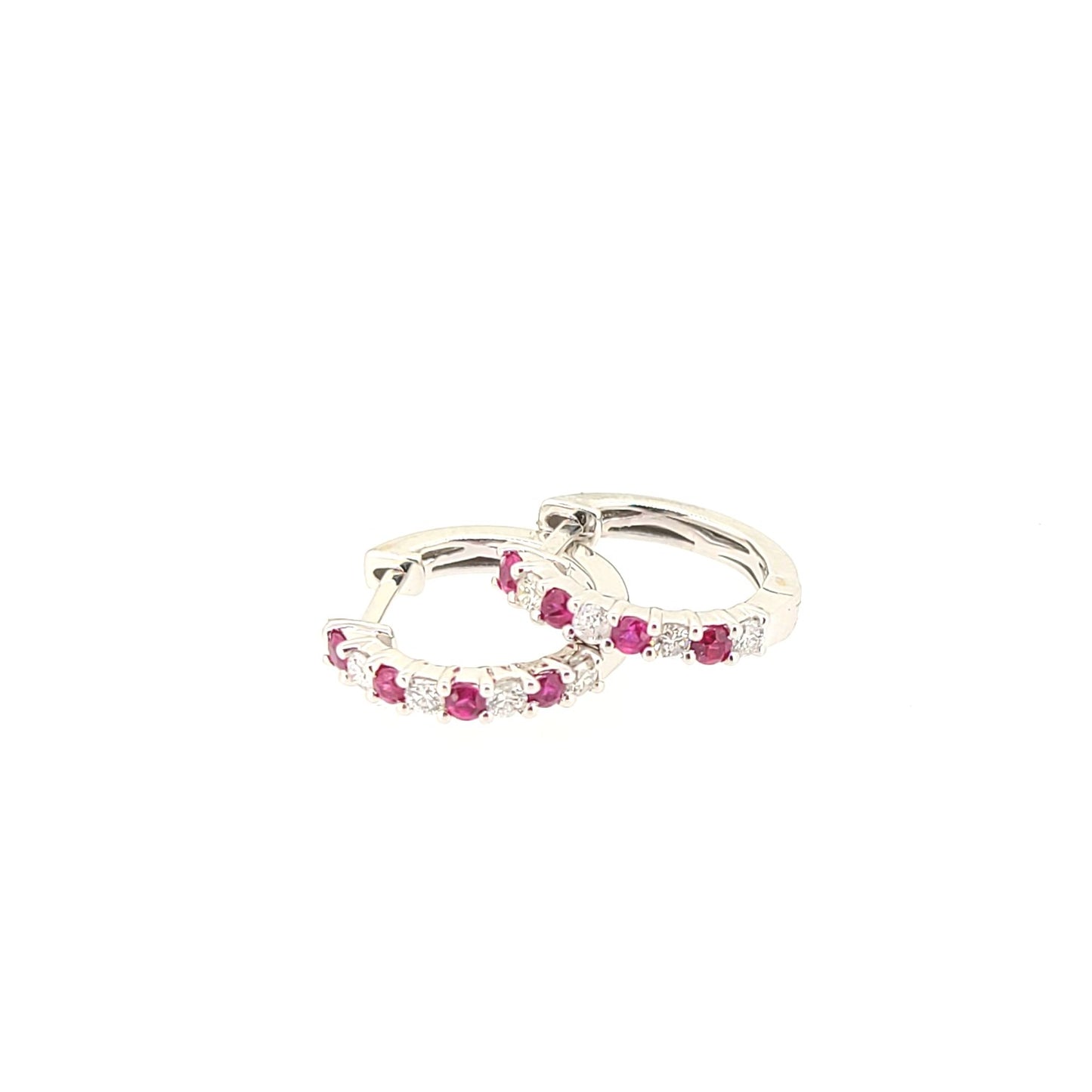 Ruby and Diamond Hoops