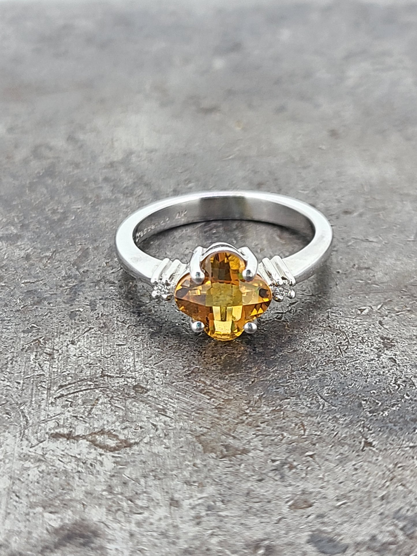 Citrine and Diamond Ring