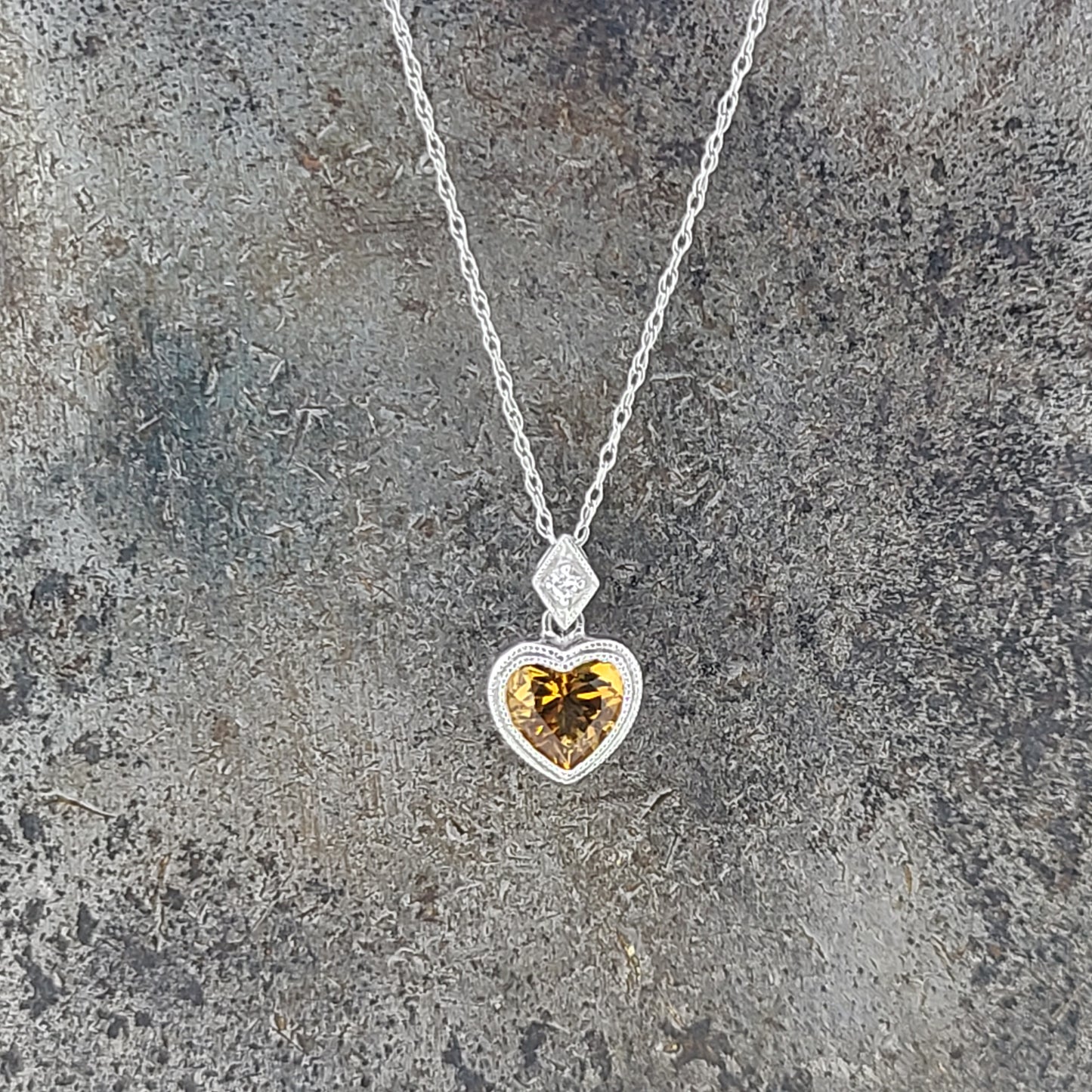 Citrine Heart Necklace