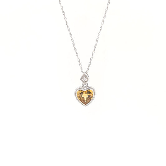 Citrine Heart Necklace