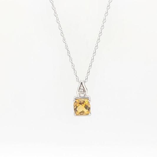Square Citrine Necklace