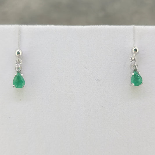 Emerald and diamond earrings