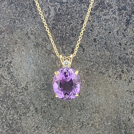14k Amethyst Pendant