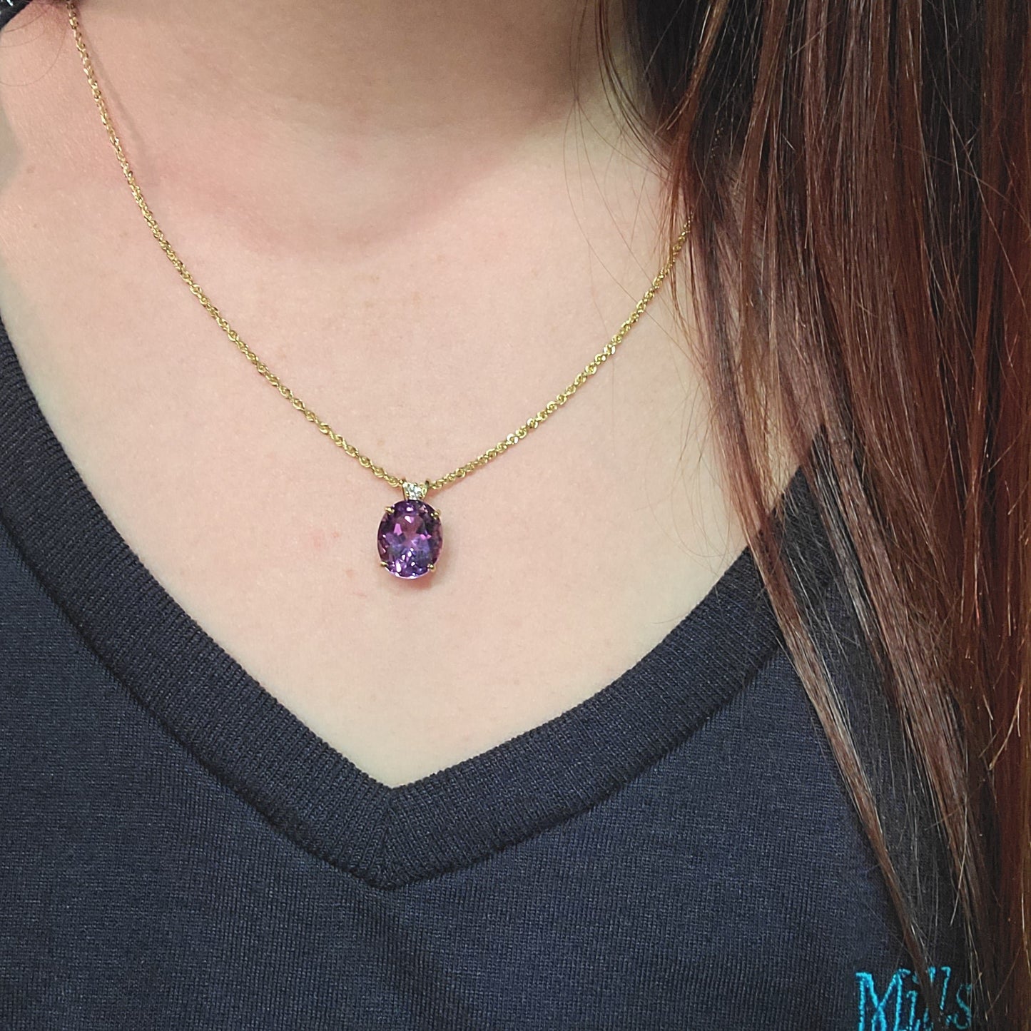 14k Amethyst Pendant