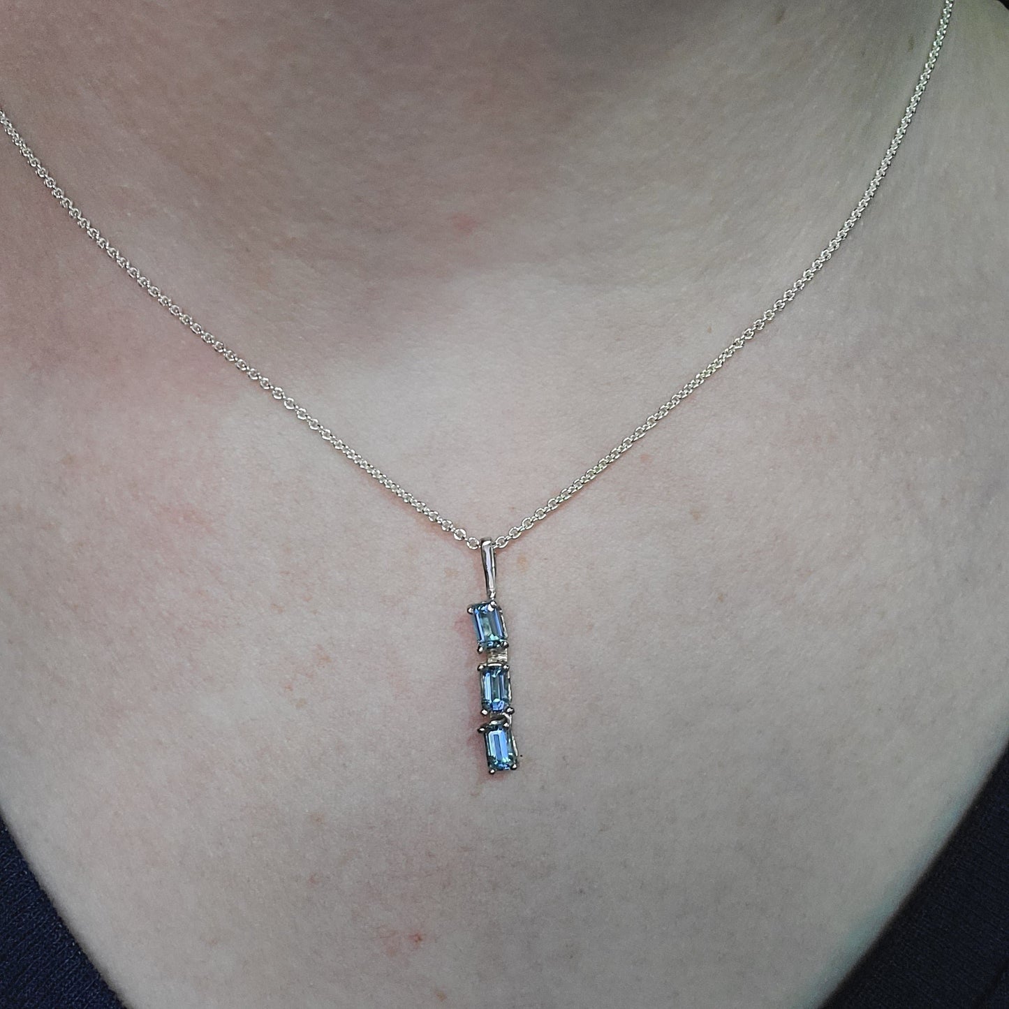 Handmade Aqua 3 Teir Pendant