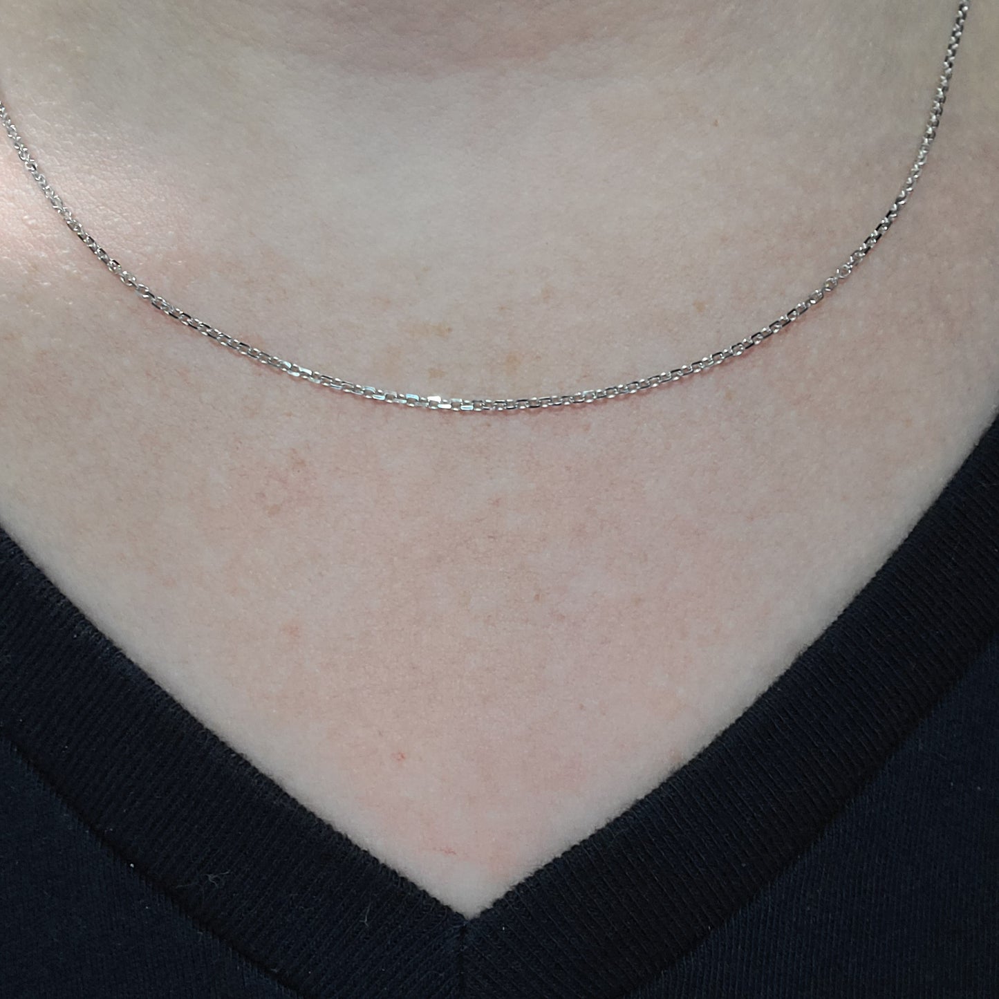 18" 14k White Gold Cable Chain