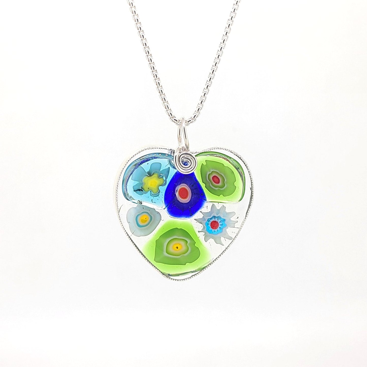 Beaded Edge Fused Glass Necklace