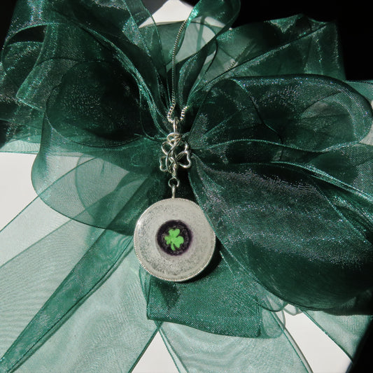 Fused Glass Clover Necklace