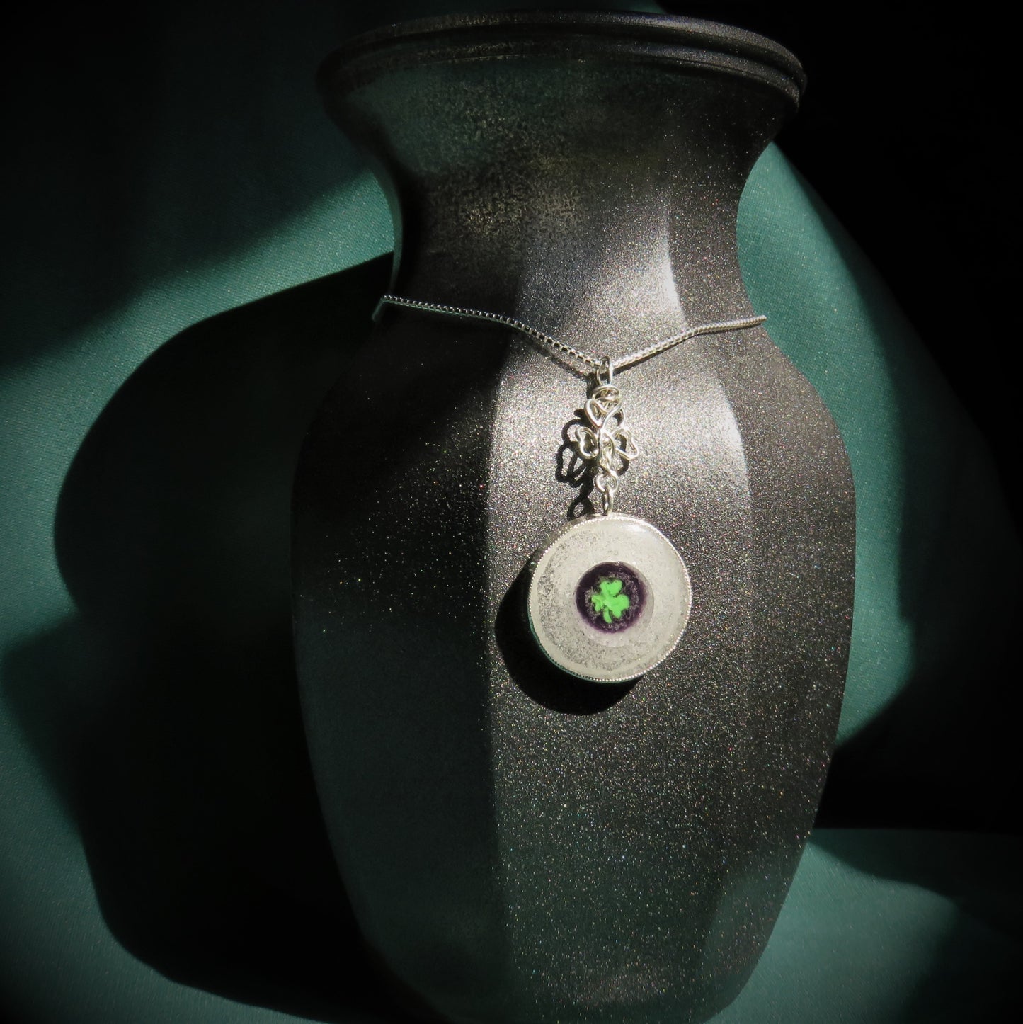 Fused Glass Clover Necklace