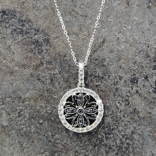 Black and White Diamond Necklace