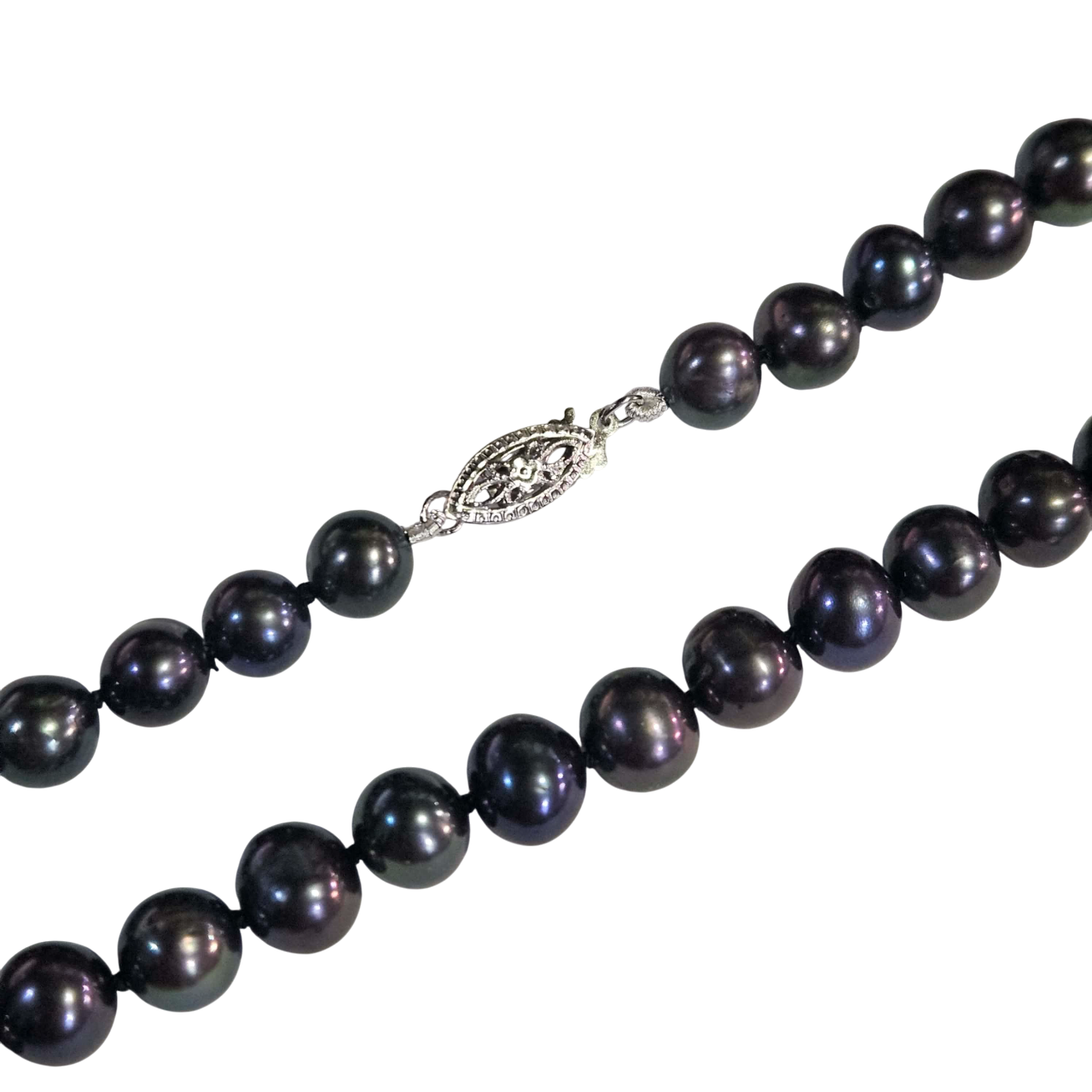 7.5-8mm Fresh Water Black Pearl Necklace
