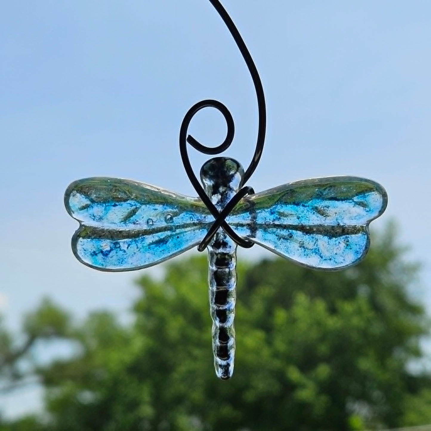 Handmade Fused Glass Dragonfly Suncatcher