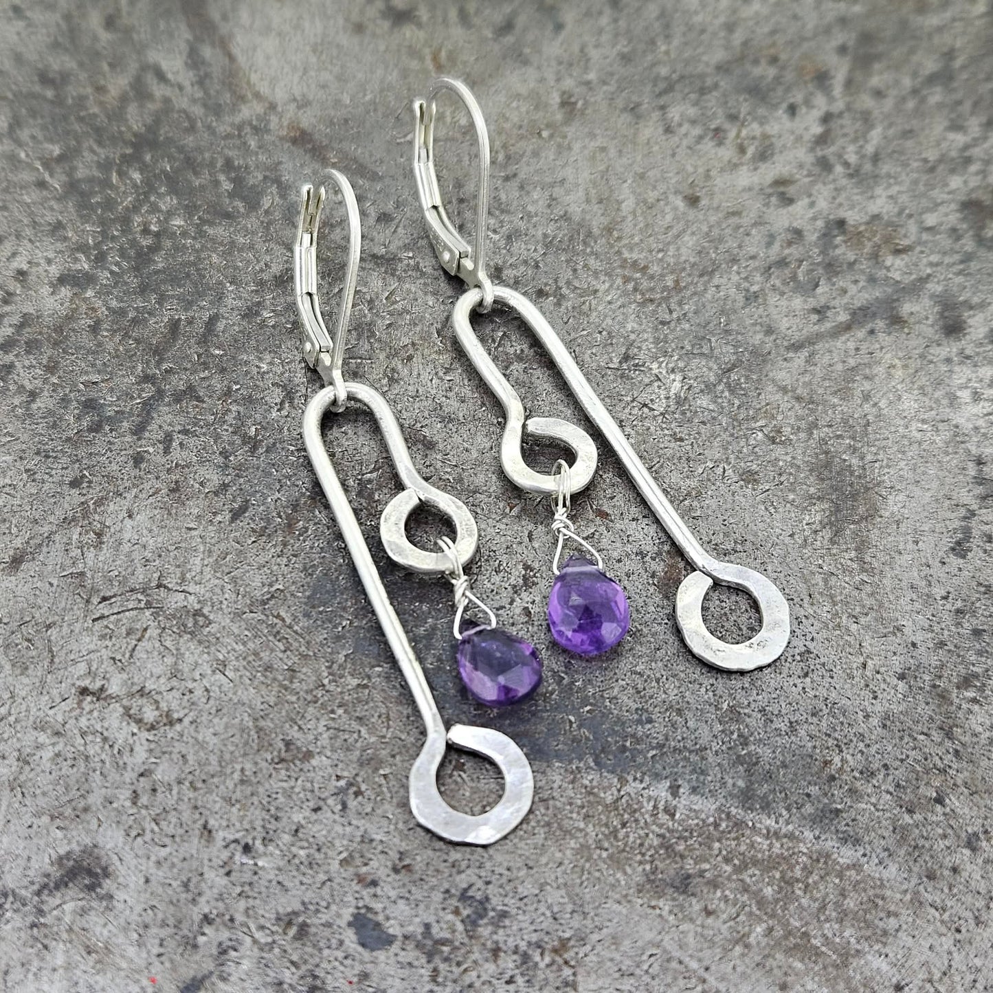 Handmade Silver Amethyst Earrings