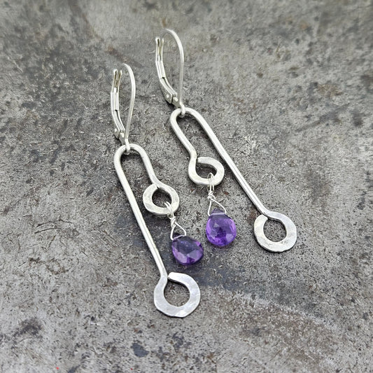 Handmade Silver Amethyst Earrings