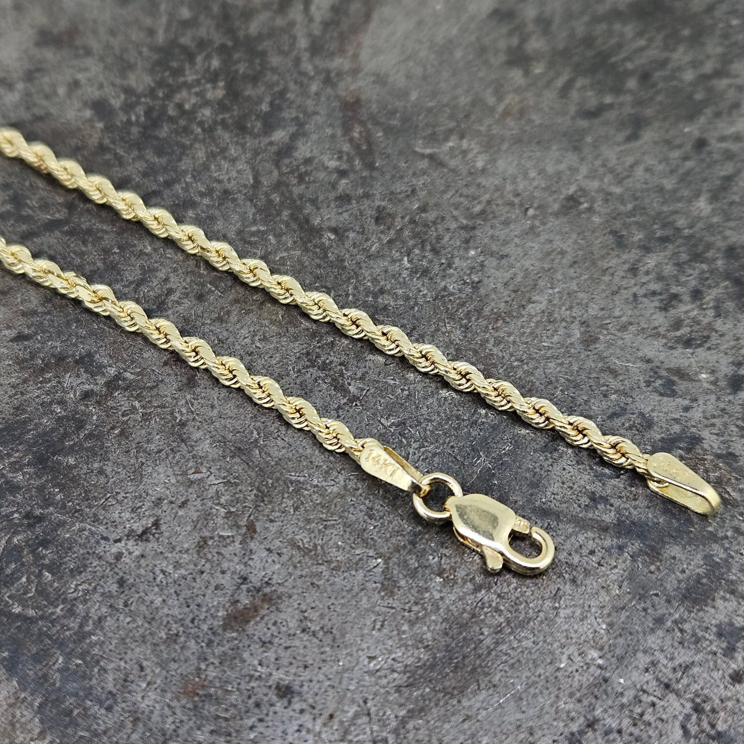 14k 16" Diamond Cut Rope Chain