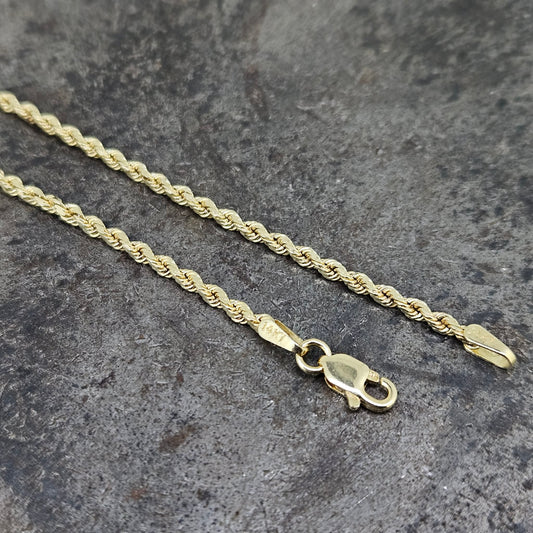 14k 16" Diamond Cut Rope Chain