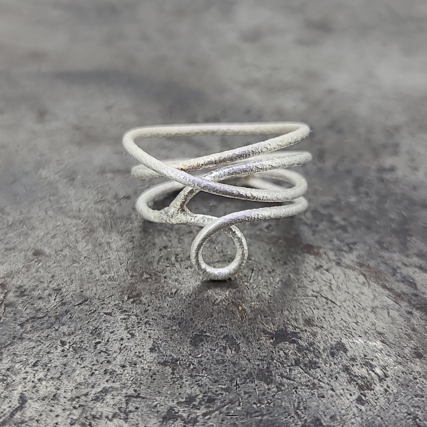 Handmade Sterling Silver Crossover Ring