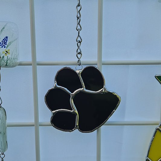 Handmade Stained Glass Paw Print
