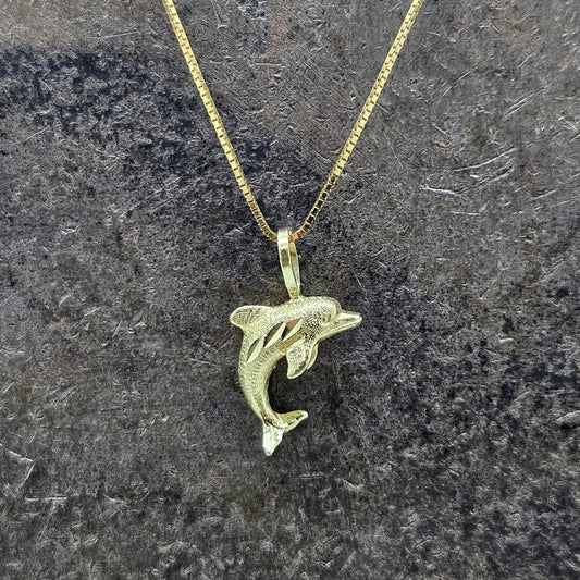 Yellow Gold Dolphin Necklace