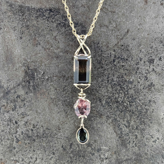 Handmade 14k Tourmaline and Spinel Necklace