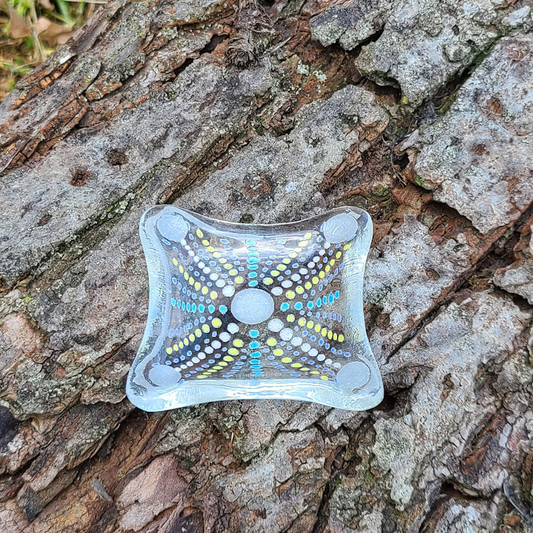 Handmade Fused Glass Starburst Dish