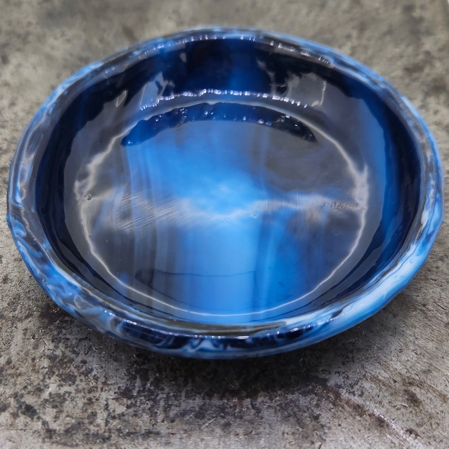 Blue Swirl Fused Glass Dish
