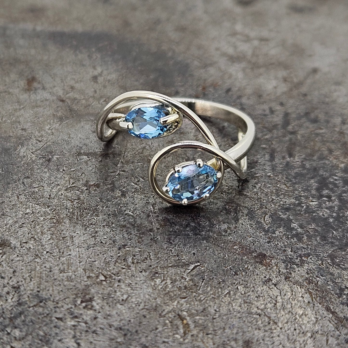Handmade Blue Topaz Ring Size 7