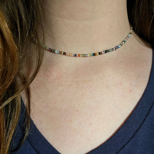 Choker Style Crystal Bead Necklace