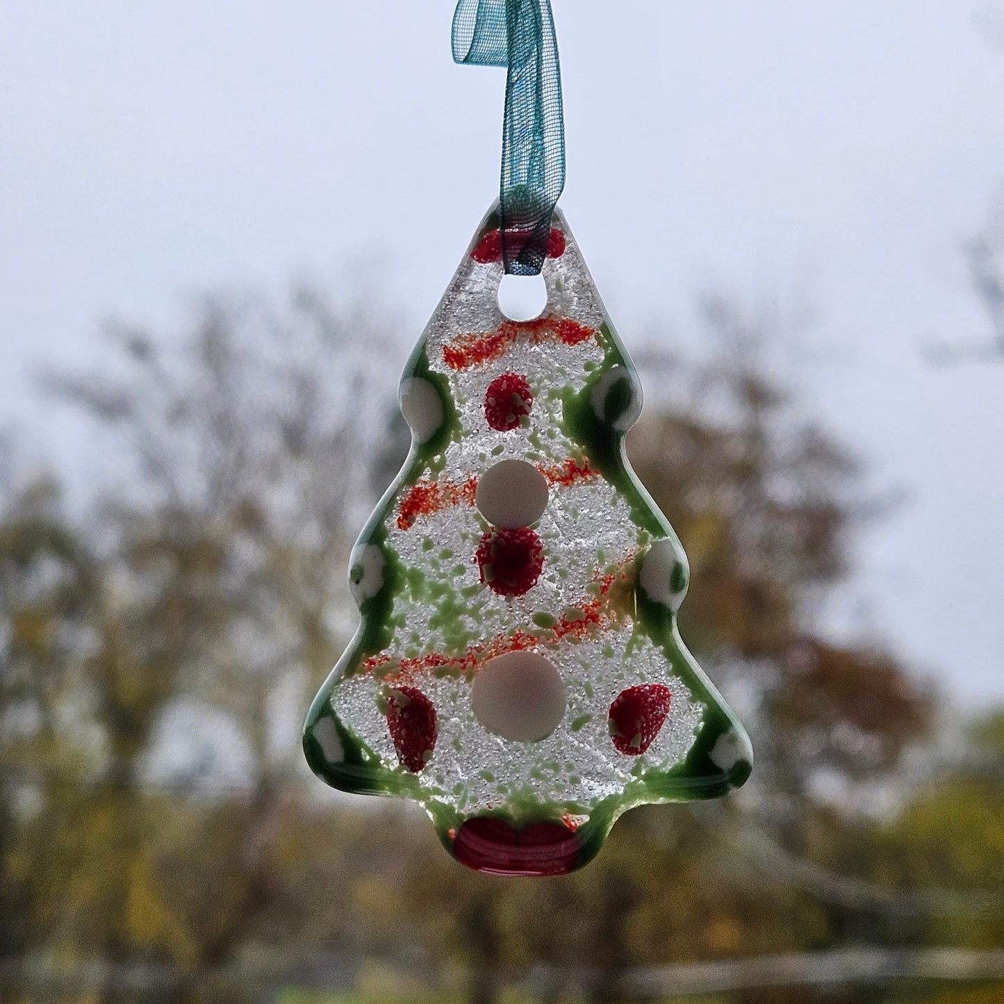 Small Christmas Tree Ornaments with Ribbon