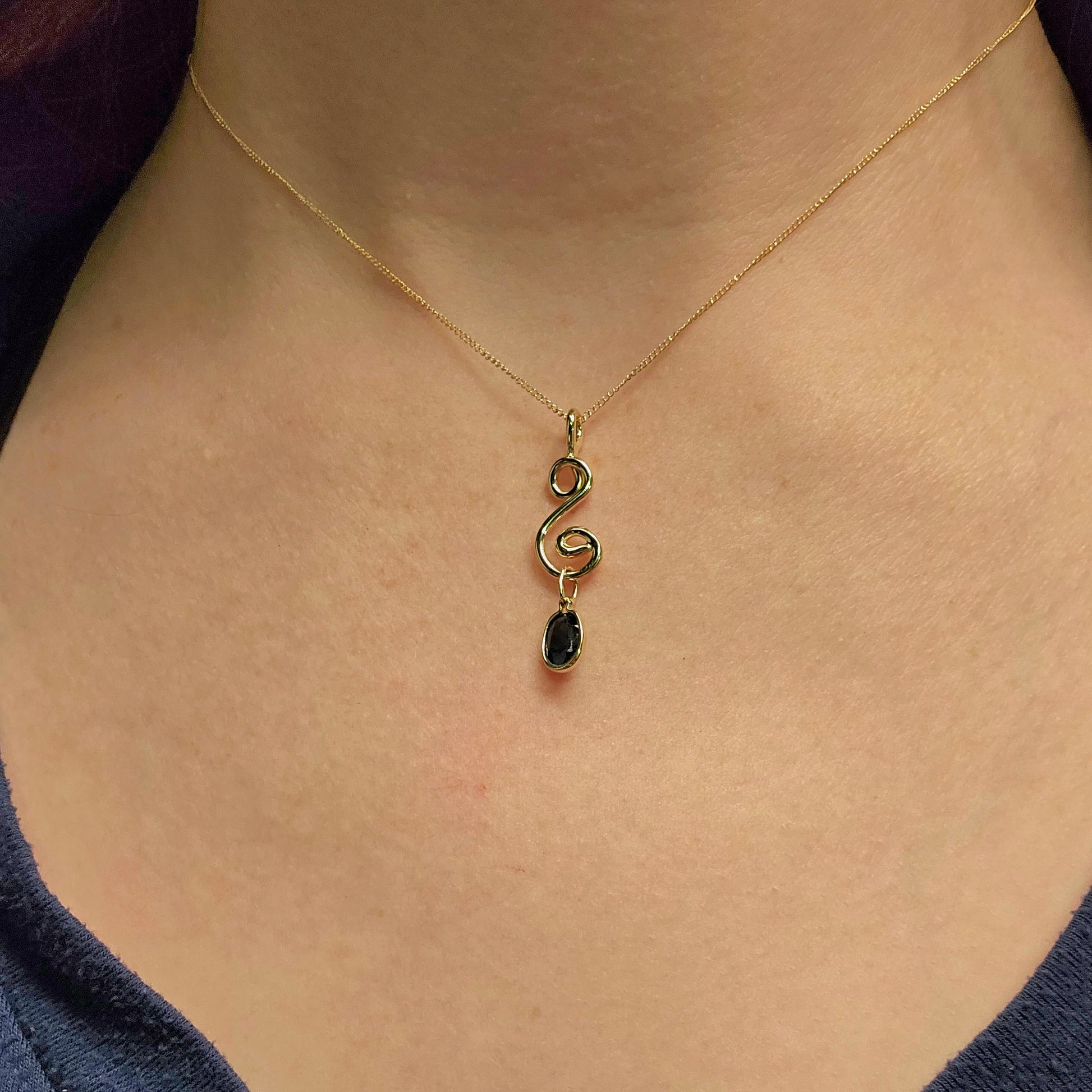 MT sapphire 14K gold and silver necklace — PATAGONIAN HANDS