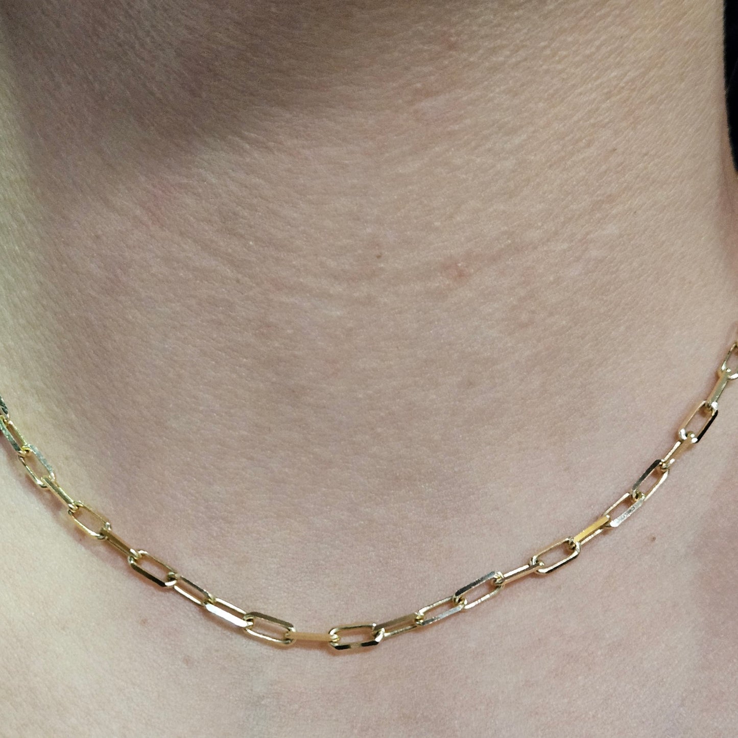 16" Yellow Gold Paperclip Chain
