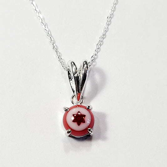 Red Star Fused Glass Necklace