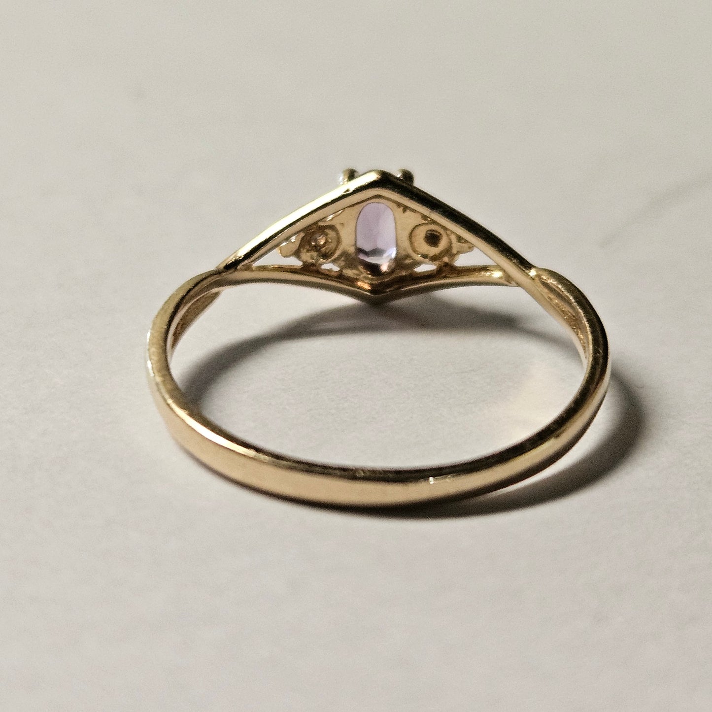 10k Amethyst and Diamond Ring