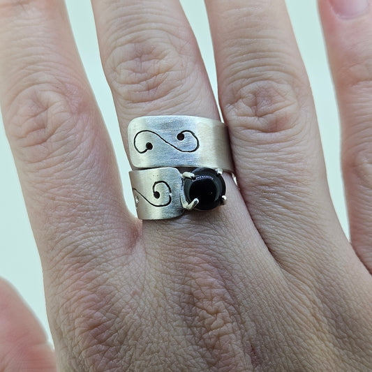 Handmade Sterling Silver and Black Onyx Ring