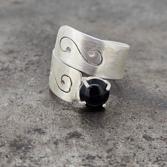 Handmade Sterling Silver and Black Onyx Ring