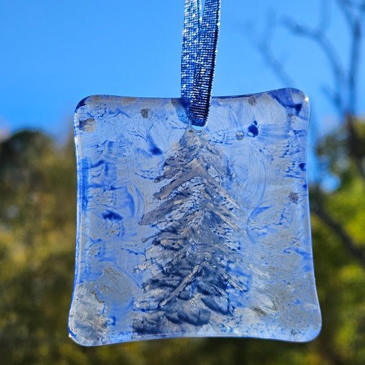 Fused Glass Christmas Tree Ornament