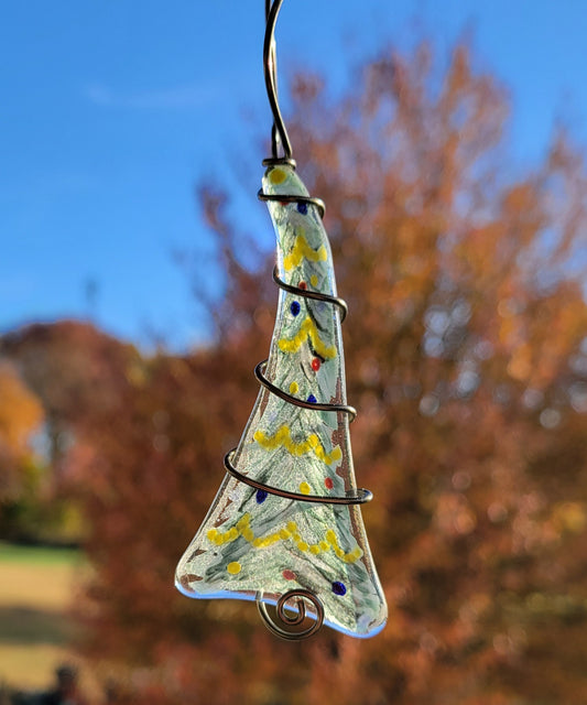 Fused Glass Christmas Tree Ornament