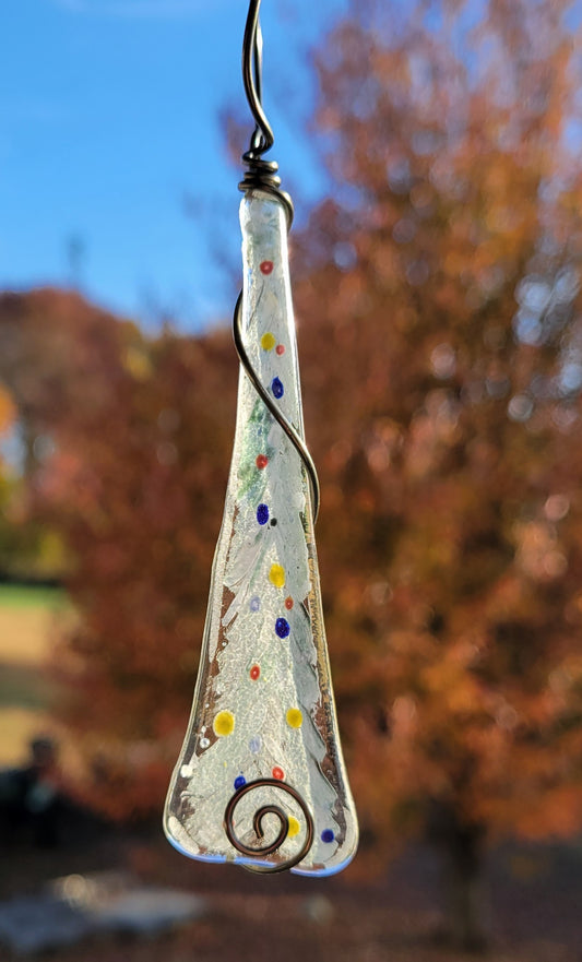 Fused Glass Christmas Tree Ornament