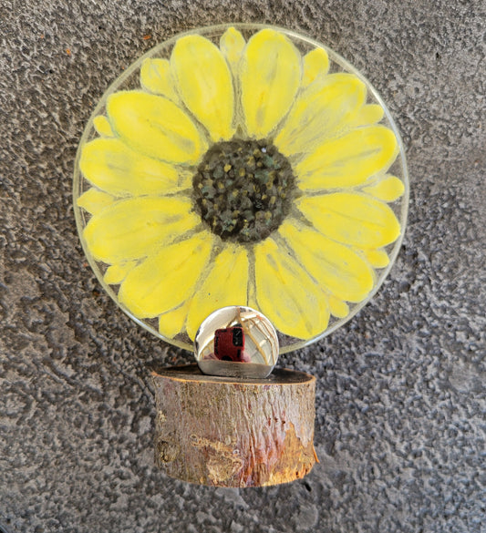 Fused Glass Sunflower Plaque