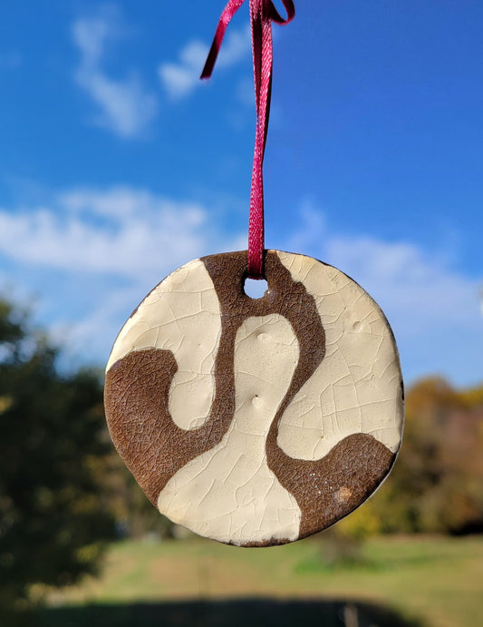 Handmade Brown Ceramic Ornament