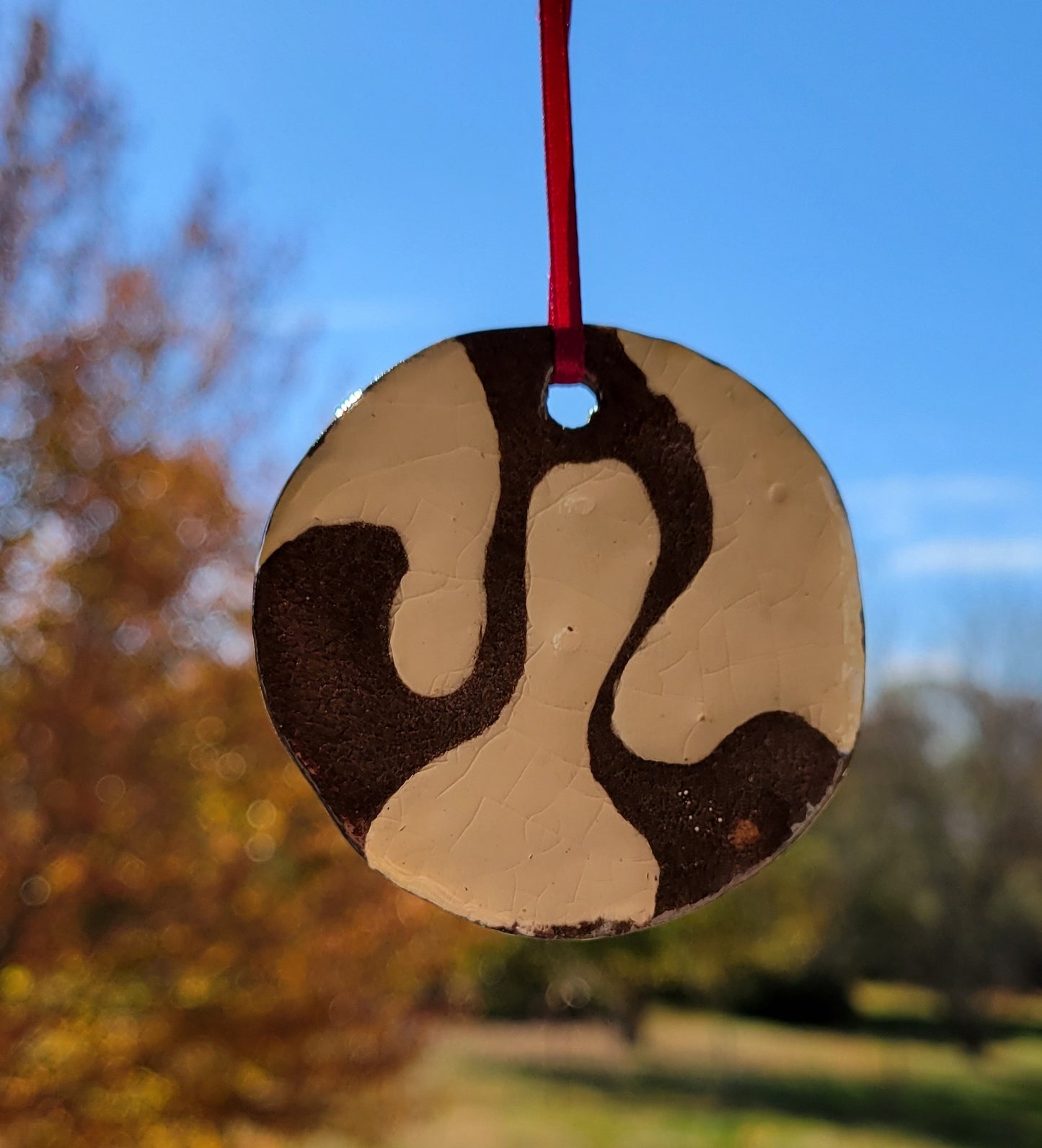 Handmade Brown Ceramic Ornament