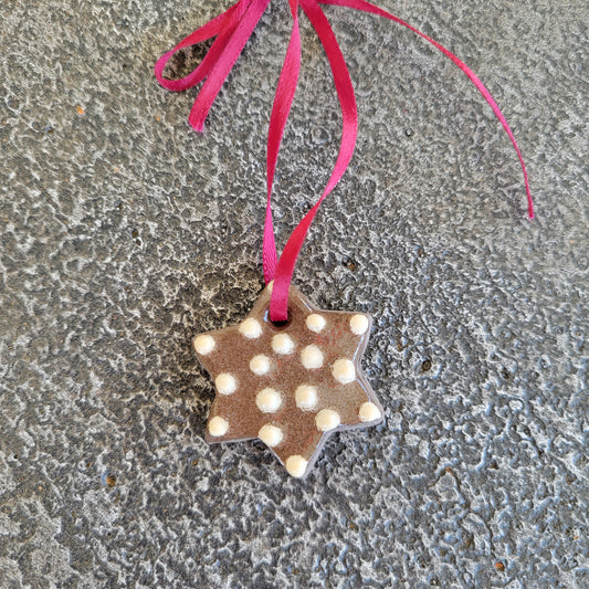 Handmade Brown Ceramic Ornament