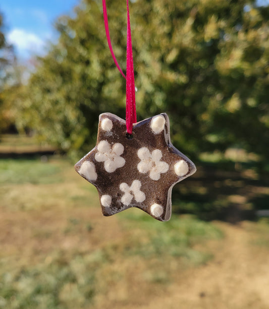 Handmade Brown Ceramic Ornament