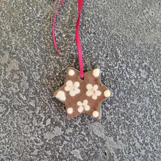 Handmade Brown Ceramic Ornament