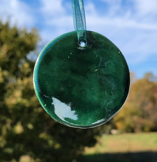 Handmade Green Ceramic Ornament