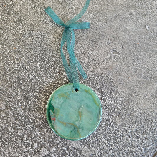 Handmade Green Ceramic Ornament